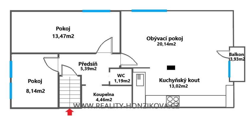 Prodej, byt 3+kk+B+zahrada, ul. Na Výsluní, Blížejov, okres DO