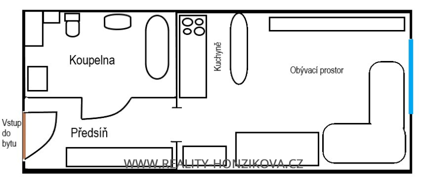 Pronájem, byt 1+kk, ul. Sladkovského, Plzeň -město